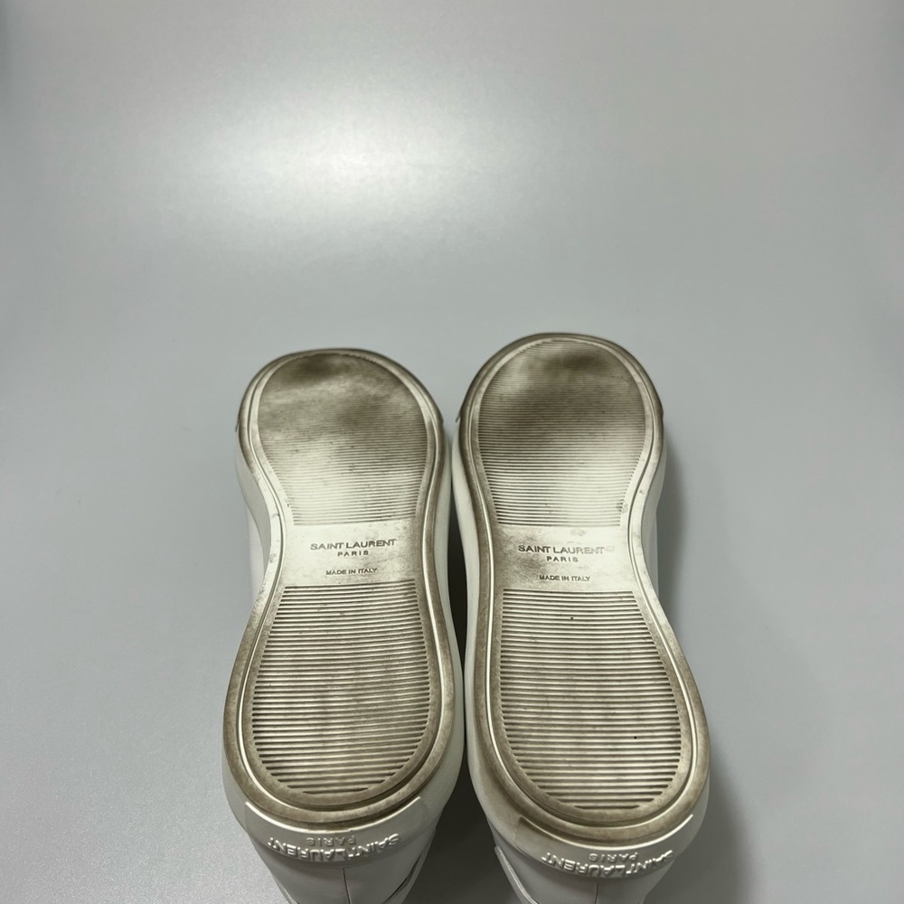 Saint Laurent Andy Leather Low-Top Leather Sneakers White Men’s EU 45.5/US 12.5 - Picture 6 of 8